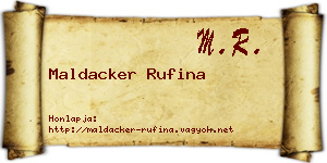 Maldacker Rufina névjegykártya